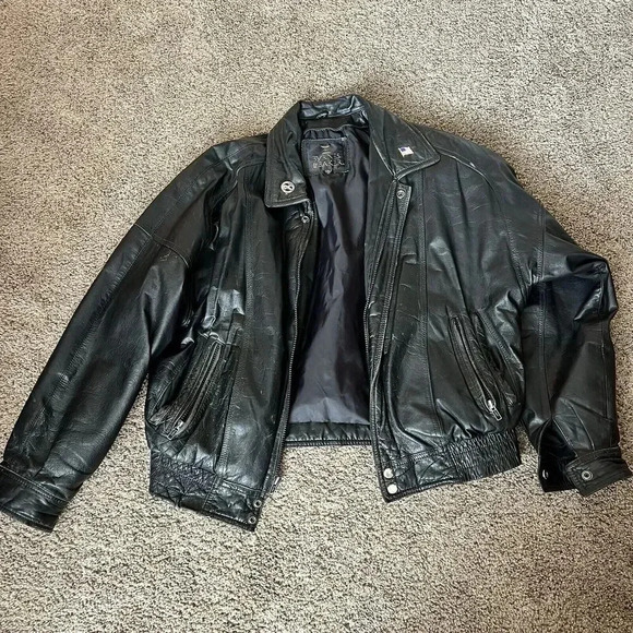 Vintage Leather‎ Jacket Mens Distressed Biker Outdoor Workwear Barn Chore Coat M - Picture 1 of 14